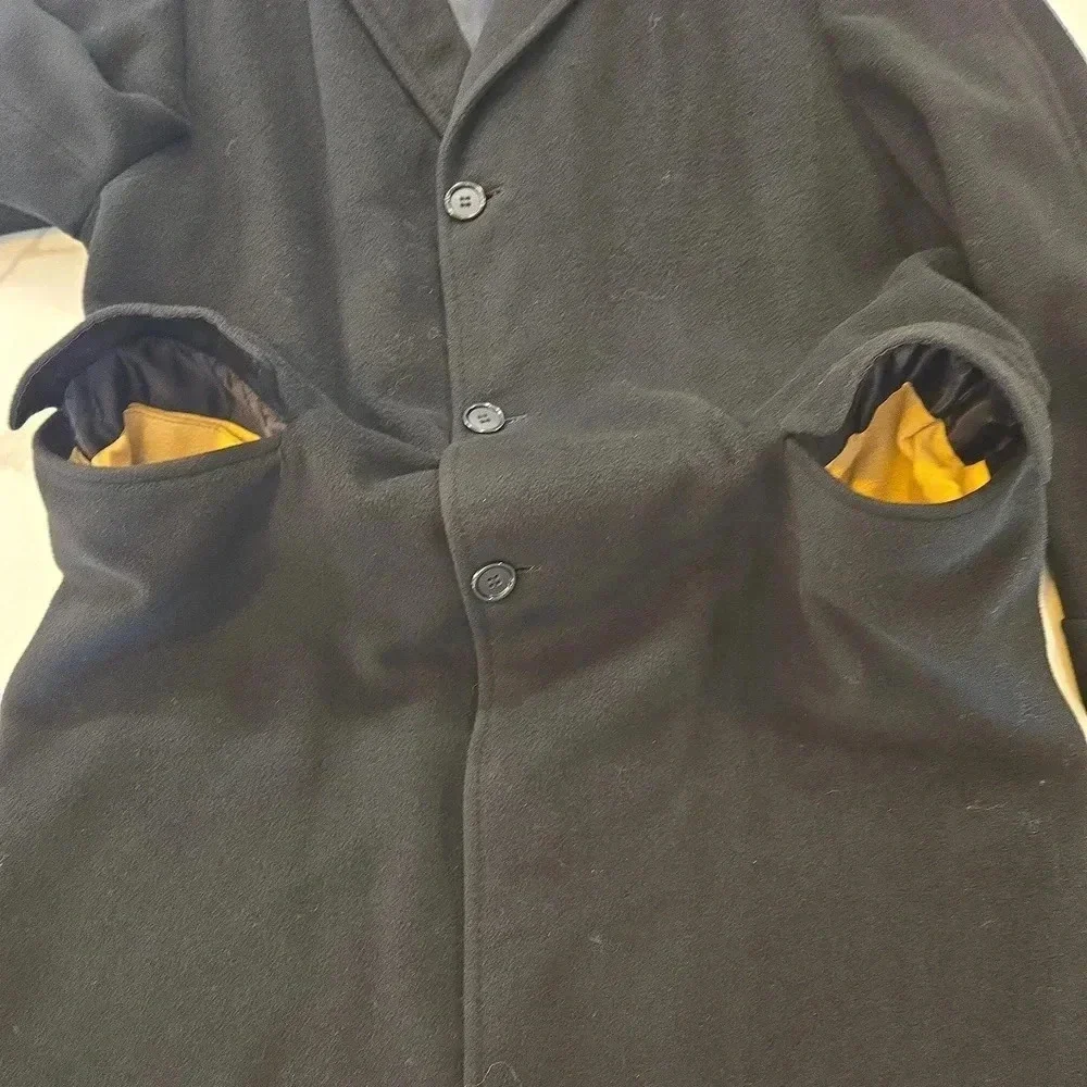 VTG 100% Cashmere USA Union Made Anderson Little Co. Coat Mens Size Large Black